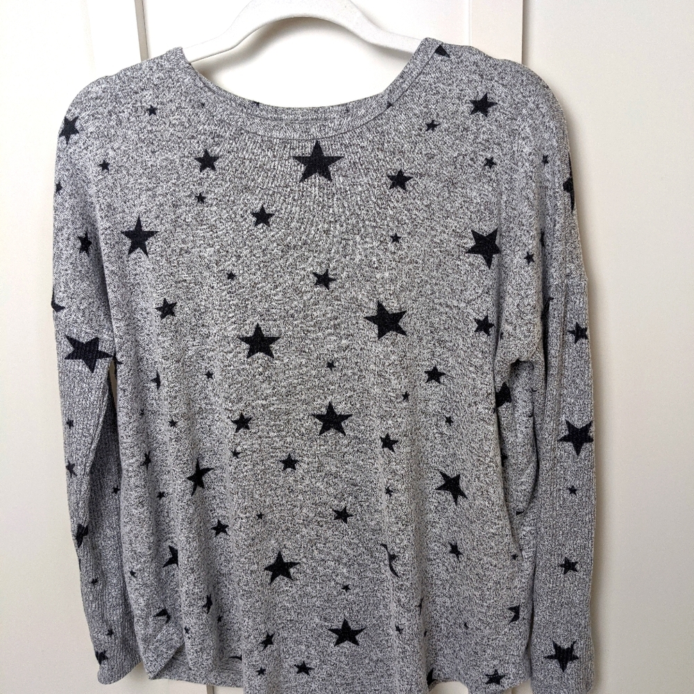 Gray sweater with stars-Buffalo David Bitton
